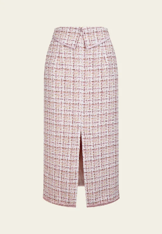Grand Opening Sale Checked Flap-detail Slit-detail Skirt