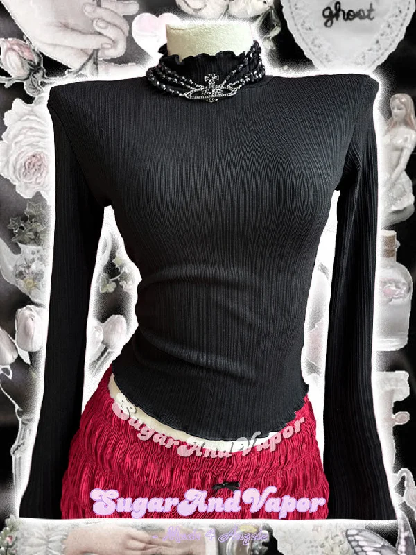 Best Choice Allegra Dark Textured Flare Sleeve Knit Top