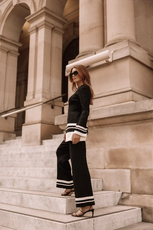 Weekend Bargains to Cherish Lowell Pants - Black Off White