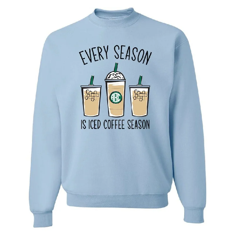 Flash Deals Monogrammed 'Iced Coffee Season' Crewneck Sweatshirt