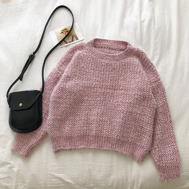 Closeout Sale New Korean student loose round neck top  5835