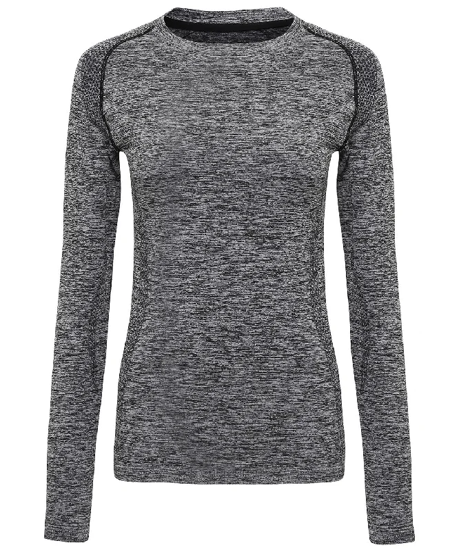 Mega Sale Womens TriDri® seamless 3D fit multi-sport performance long sleeve top | Charcoal