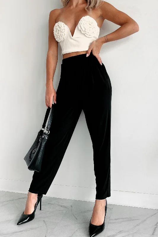 Midnight Sale Levi Pleated Waist Pants (Black)