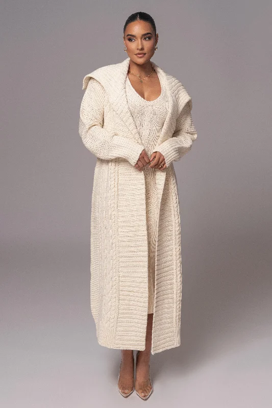 Final Clearance Ivory Malinda Sweater Knit Cardigan