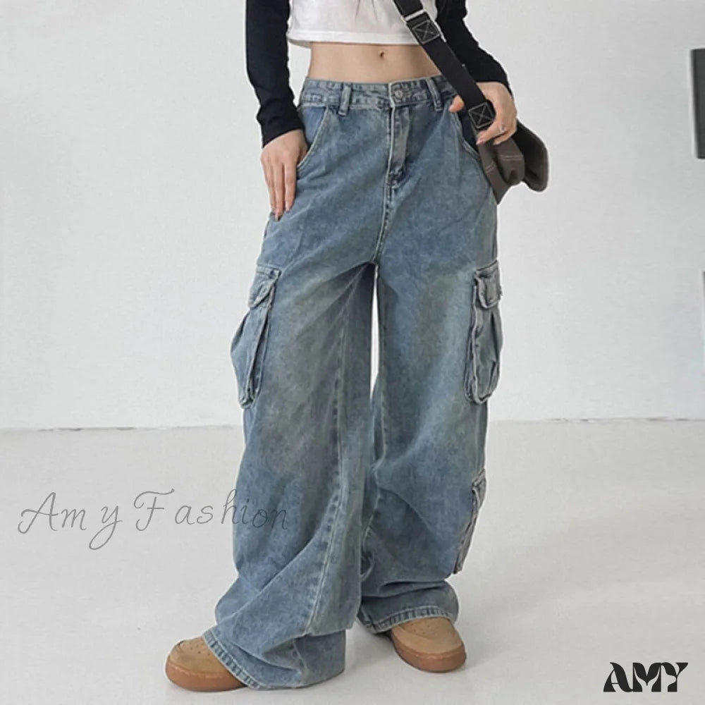 Today’s Deal Amy Fashion - Wide Leg High Waist Straight Trousers Overalls