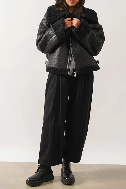 Reduced Prices ROXY SUEDE SHEARLING JACKET