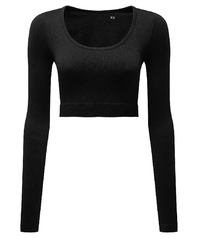 Fantastic Savings Womens TriDri® ribbed seamless 3D Fit crop top | Black