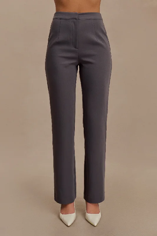 Weekend Deals That Amaze Allanah Straight Leg Pants - Charcoal